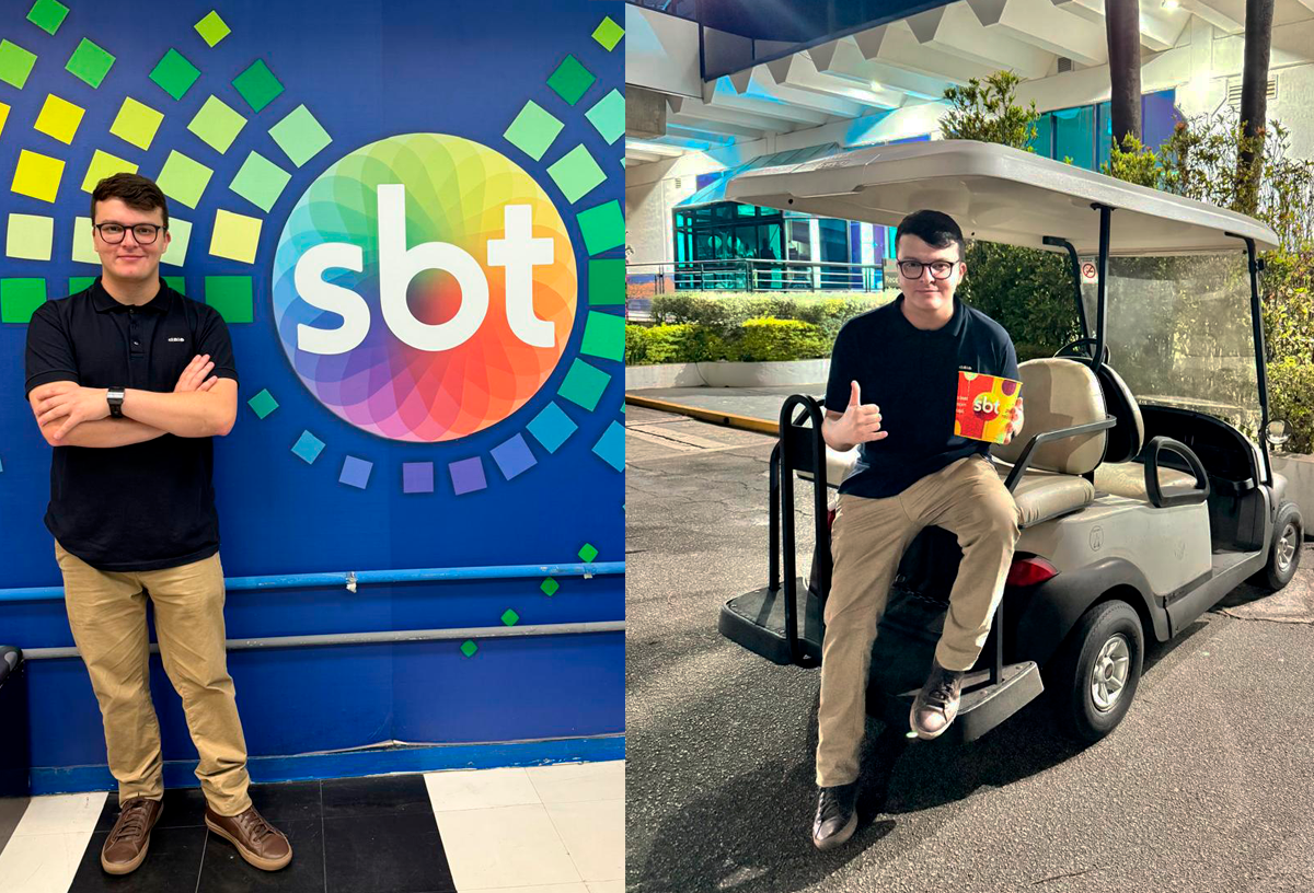 Thiago Loures dentro da sede do SBT em São Paulo-SP. Foto: Instagram